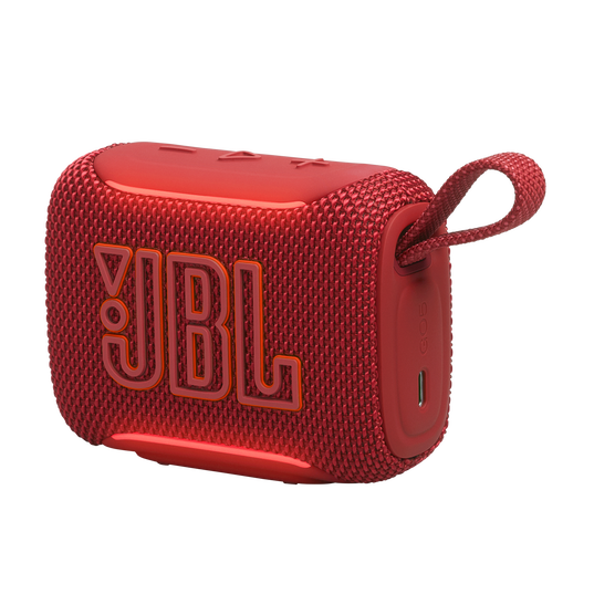 JBL Go 5 - Red - Ultra-portable waterproof and drop-proof speaker with JBL legendary sound and ambient edge lighting - Detailshot 1